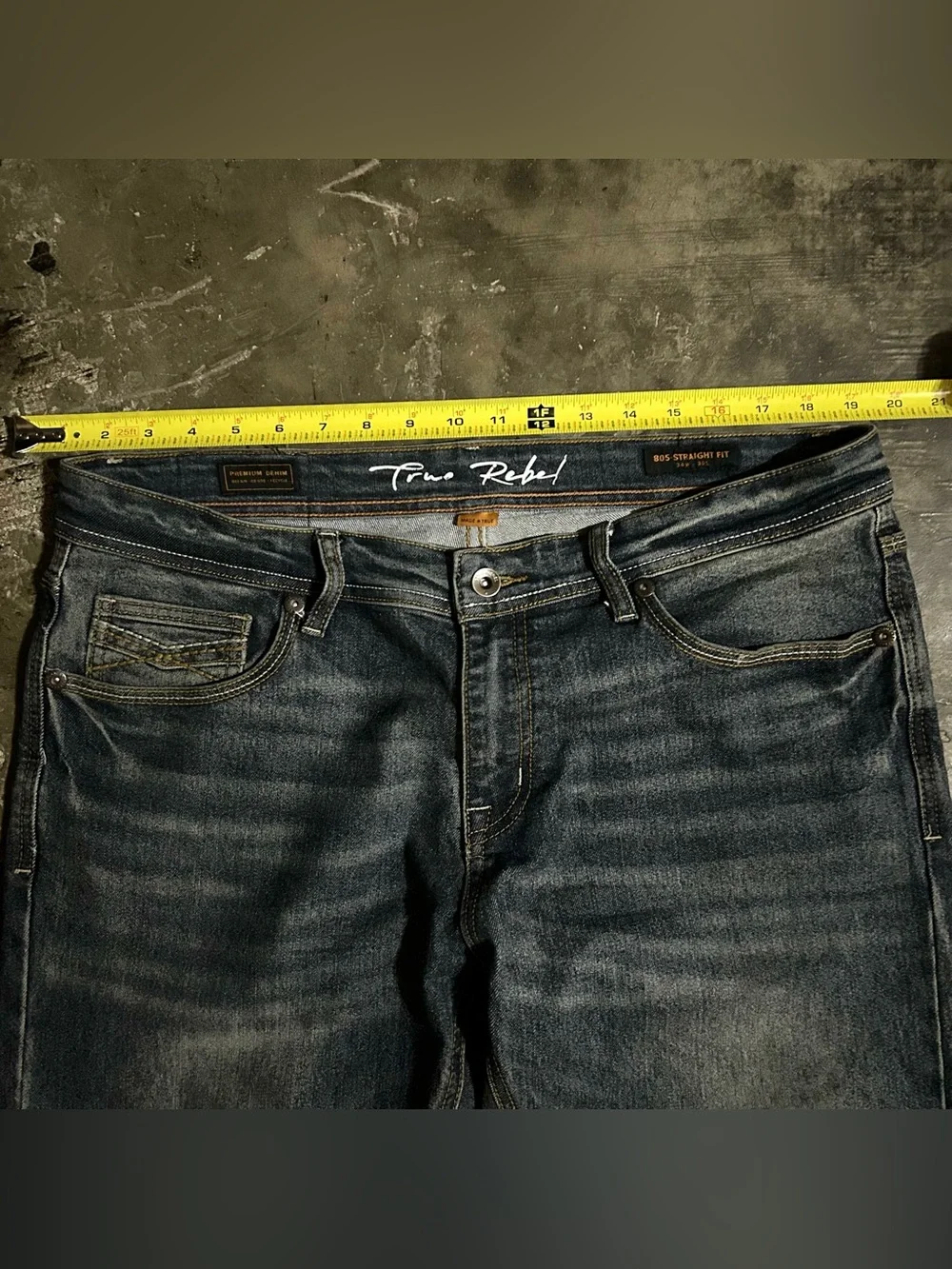 SIZE 34 True Rebel 805 Straight Fit Premium Denim Jeans
